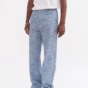 Shark Patterned Gray Men's Pants
